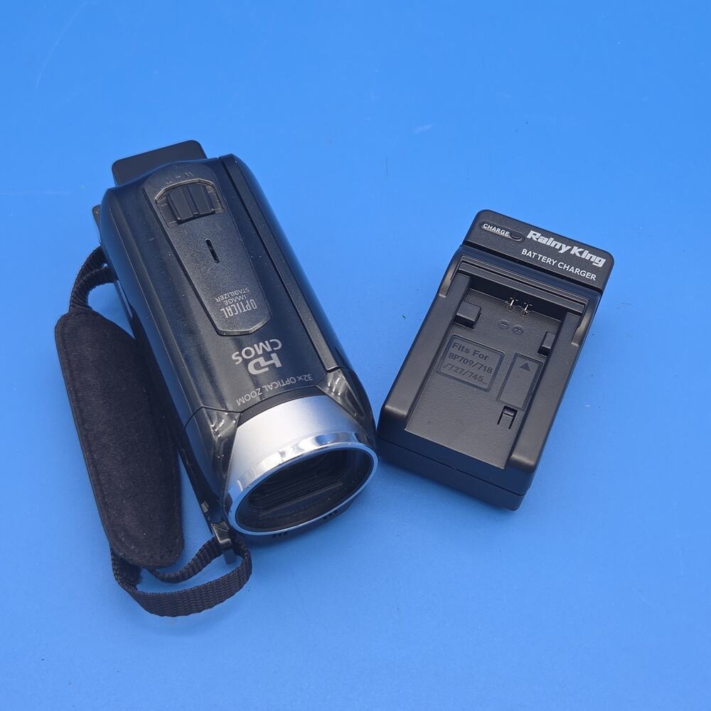 Canon VIXIA HF R400 HD Camcorder 53x Zoom Battery Charger Tested Working